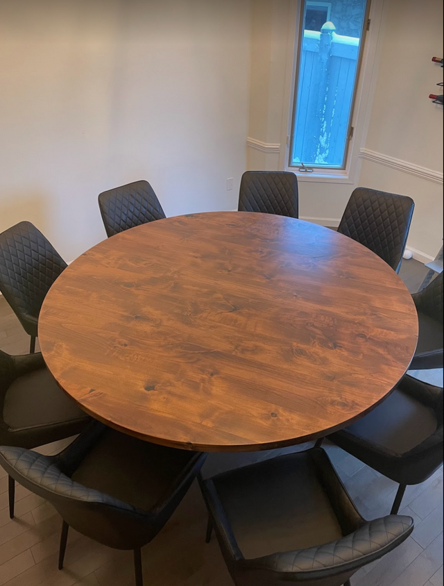 Knotty Alder Round Dining Table Edmonton