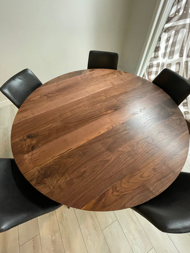 Walnut Round Dining Table