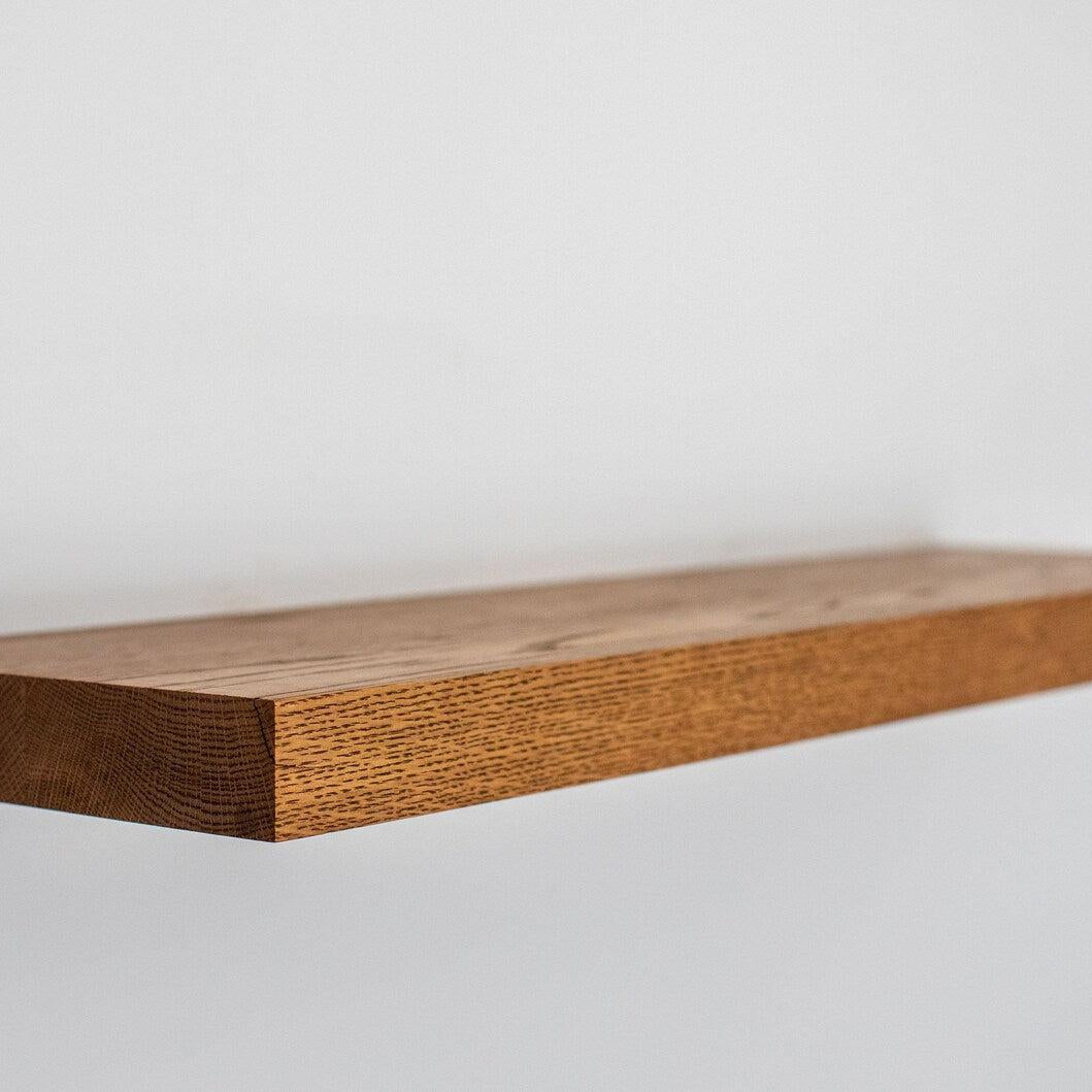 Oak wood store floating shelves